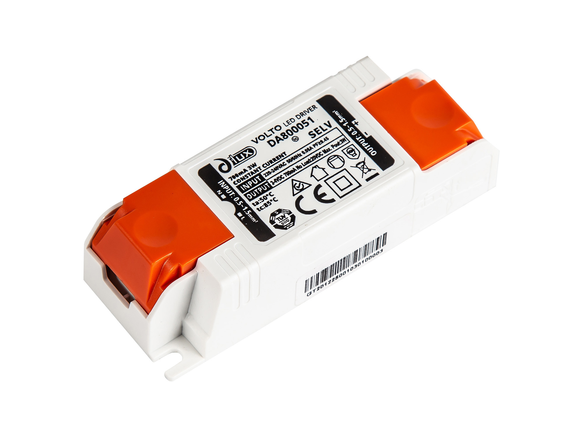 DA800051  Volto; 3W Constant Current 700mA Non-Dimmable LED Driver 2-4V Push-Fit terminal IP20